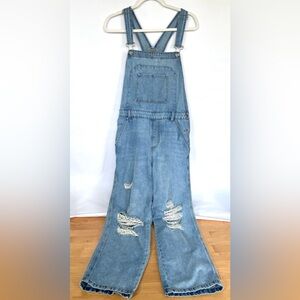Wild Fable Light Blue Denim distressed size Large Overalls